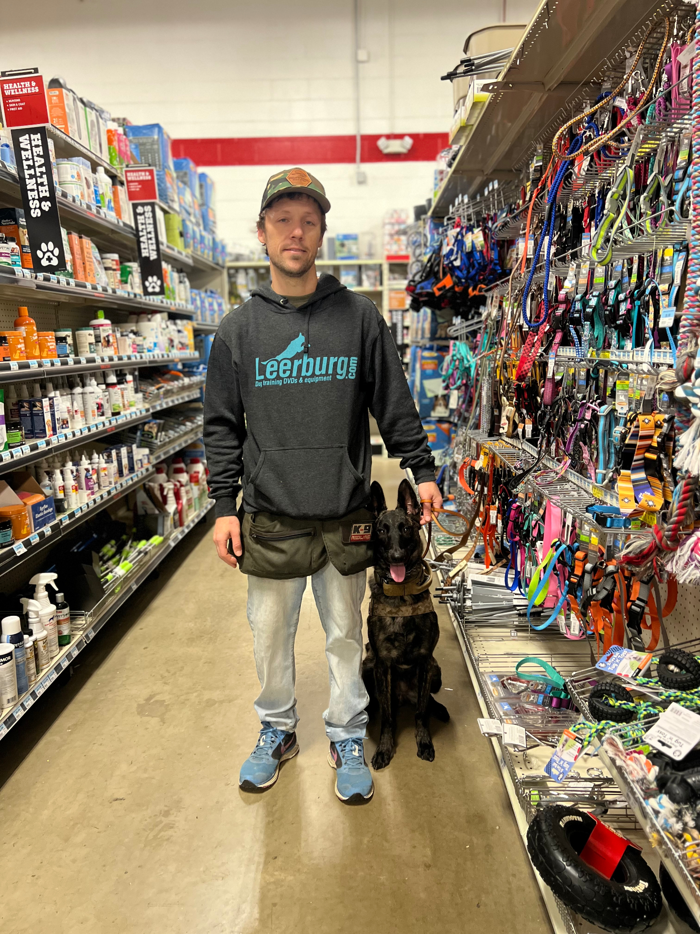 David Gumm, owner of Canidae Solutions, working with a dog